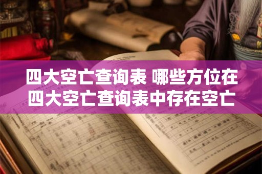 四大空亡查询表 哪些方位在四大空亡查询表中存在空亡