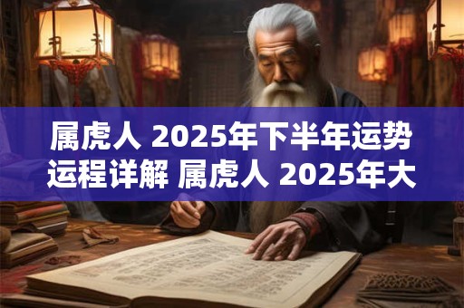 属虎人 2025年下半年运势运程详解 属虎人 2025年大忌