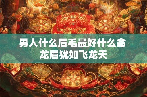 男人什么眉毛最好什么命 龙眉犹如飞龙天