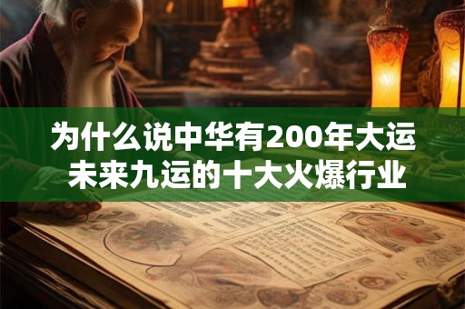 为什么说中华有200年大运 未来九运的十大火爆行业