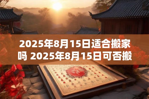 2025年8月15日适合搬家吗 2025年8月15日可否搬家