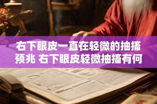 右下眼皮一直在轻微的抽搐预兆 右下眼皮轻微抽搐有何征兆