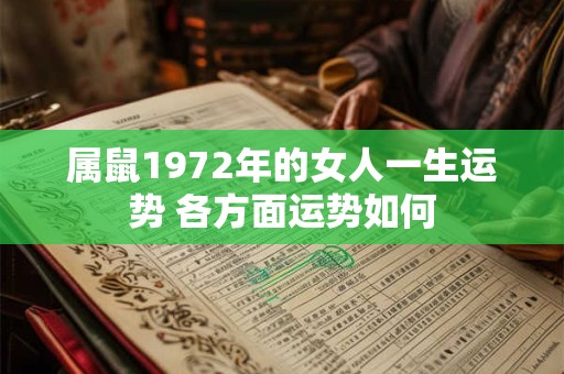 属鼠1972年的女人一生运势 各方面运势如何