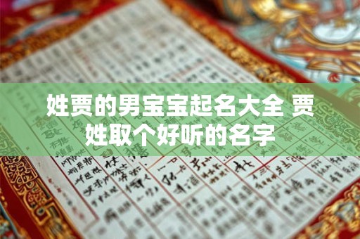姓贾的男宝宝起名大全 贾姓取个好听的名字