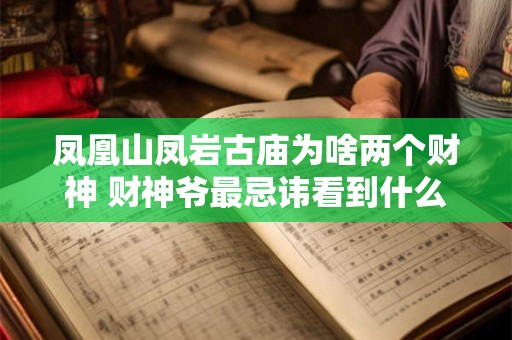 凤凰山凤岩古庙为啥两个财神 财神爷最忌讳看到什么