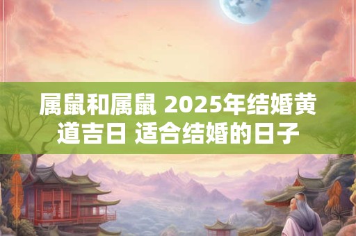 属鼠和属鼠 2025年结婚黄道吉日 适合结婚的日子