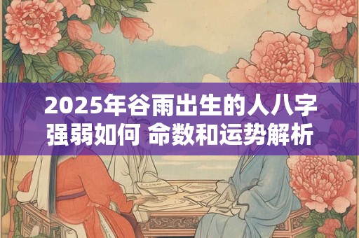 2025年谷雨出生的人八字强弱如何 命数和运势解析