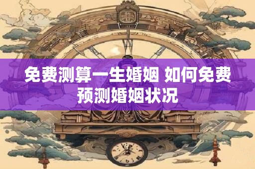 免费测算一生婚姻 如何免费预测婚姻状况
