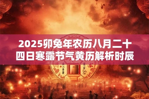 2025卯兔年农历八月二十四日寒露节气黄历解析时辰吉凶