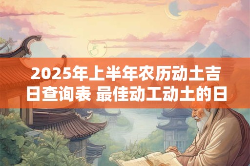 2025年上半年农历动土吉日查询表 最佳动工动土的日子