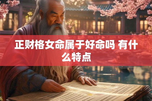 正财格女命属于好命吗 有什么特点