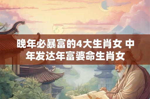 晚年必暴富的4大生肖女 中年发达年富婆命生肖女