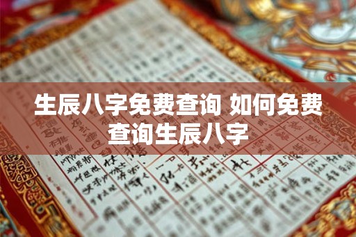 生辰八字免费查询 如何免费查询生辰八字