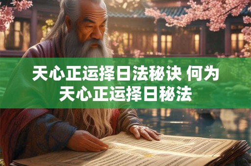 天心正运择日法秘诀 何为天心正运择日秘法