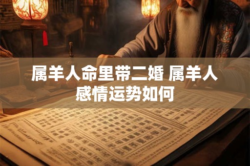 属羊人命里带二婚 属羊人感情运势如何