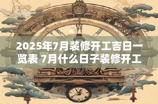 2025年7月装修开工吉日一览表 7月什么日子装修开工吉利