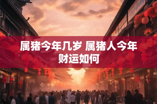 属猪今年几岁 属猪人今年财运如何