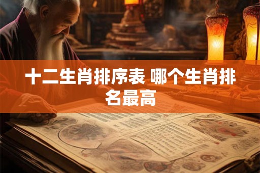 十二生肖排序表 哪个生肖排名最高