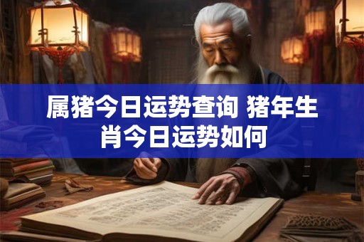 属猪今日运势查询 猪年生肖今日运势如何