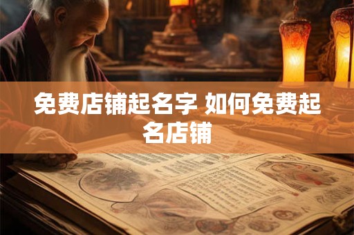 免费店铺起名字 如何免费起名店铺