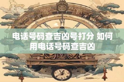 电话号码查吉凶号打分 如何用电话号码查吉凶