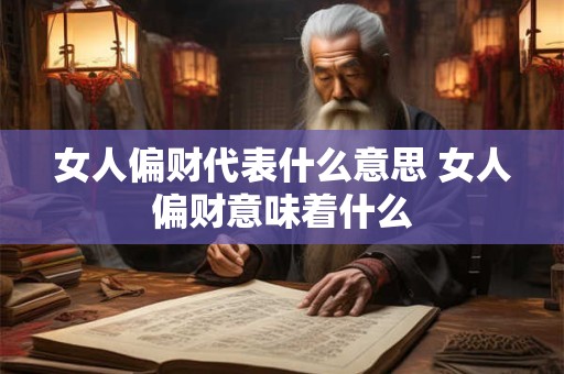 女人偏财代表什么意思 女人偏财意味着什么