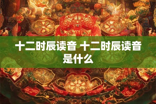 十二时辰读音 十二时辰读音是什么