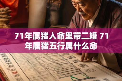 71年属猪人命里带二婚 71年属猪五行属什么命