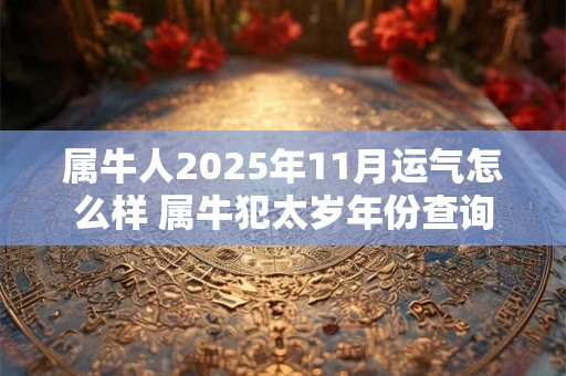 属牛人2025年11月运气怎么样 属牛犯太岁年份查询 属牛人2025年11月运气怎么样 属牛犯太岁年份查询