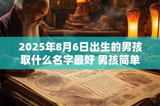 2025年8月6日出生的男孩取什么名字最好 男孩简单大气的名字大全