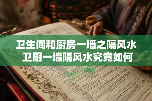 卫生间和厨房一墙之隔风水 卫厨一墙隔风水究竟如何影响居家