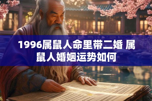 1996属鼠人命里带二婚 属鼠人婚姻运势如何