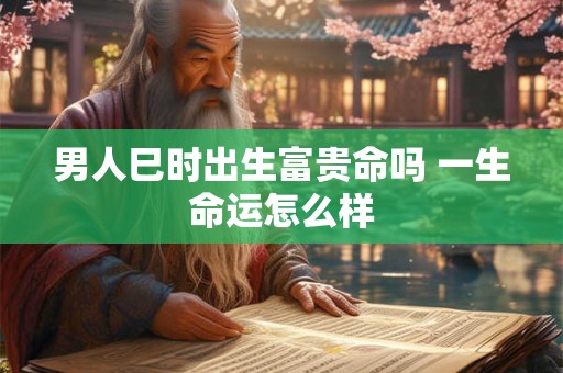 男人巳时出生富贵命吗 一生命运怎么样