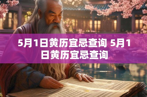5月1日黄历宜忌查询 5月1日黄历宜忌查询