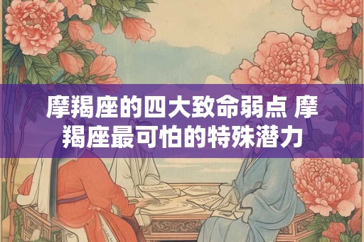 摩羯座的四大致命弱点 摩羯座最可怕的特殊潜力