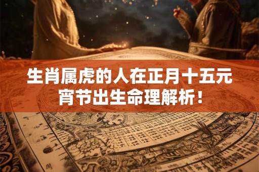 生肖属虎的人在正月十五元宵节出生命理解析！