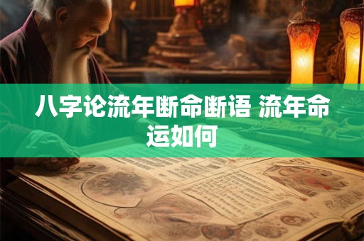 八字论流年断命断语 流年命运如何