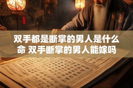 双手都是断掌的男人是什么命 双手断掌的男人能嫁吗
