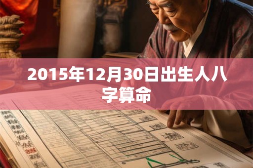 2015年12月30日出生人八字算命