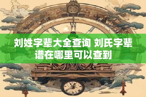 刘姓字辈大全查询 刘氏字辈谱在哪里可以查到