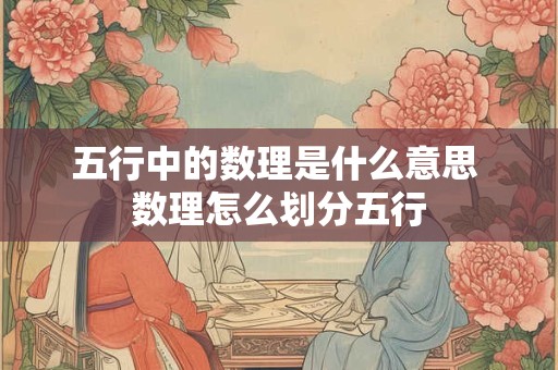 五行中的数理是什么意思 数理怎么划分五行