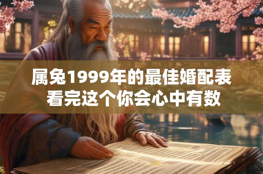 属兔1999年的最佳婚配表 看完这个你会心中有数