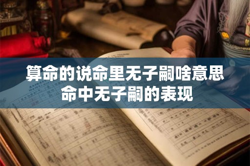 算命的说命里无子嗣啥意思 命中无子嗣的表现