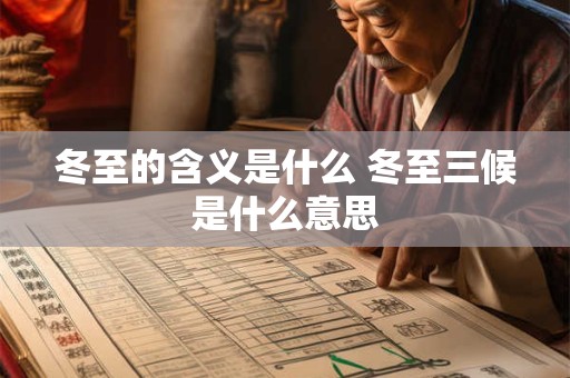 详细阅读:冬至的含义是什么 冬至三候是什么意思 冬至的含义是什么 冬至三候是什么意思