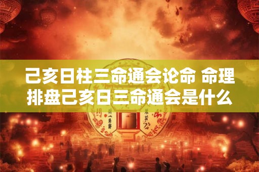 己亥日柱三命通会论命 命理排盘己亥日三命通会是什么含义