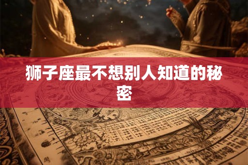狮子座最不想别人知道的秘密