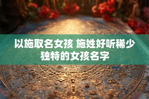 以施取名女孩 施姓好听稀少独特的女孩名字