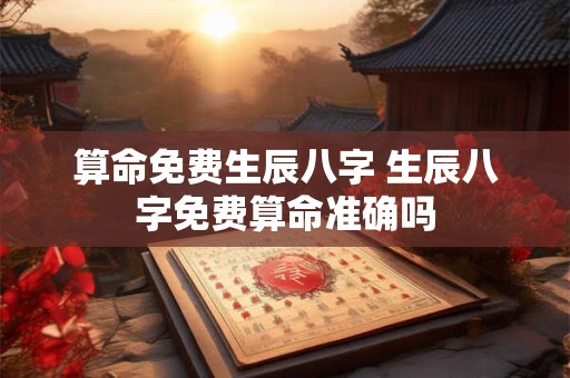 算命免费生辰八字 生辰八字免费算命准确吗