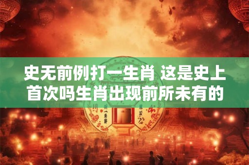 史无前例打一生肖 这是史上首次吗生肖出现前所未有的什么情况
