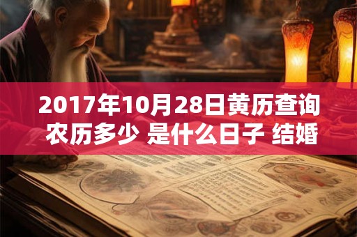 2017年10月28日黄历查询 农历多少 是什么日子 结婚吉时